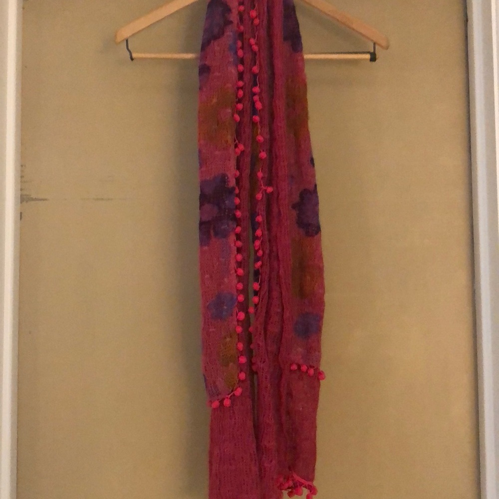 Pink PomPom Scarf-  buy all scarves for $12